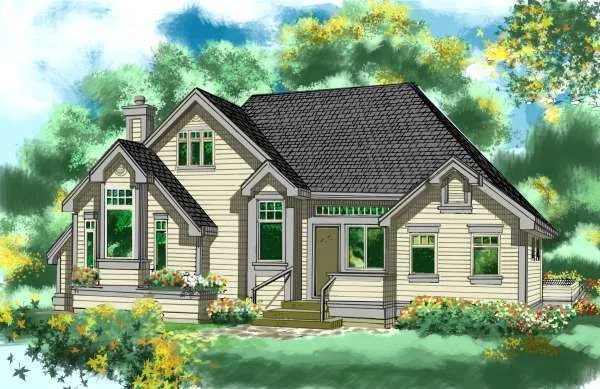 Full Rendering for House Plan #260051