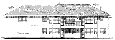 Rear Elevation for House Plan #130519