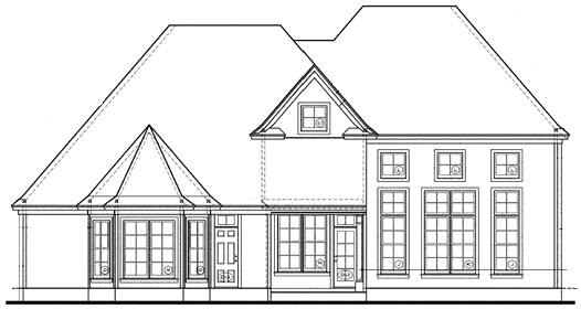 Rear Elevation for House Plan #156919