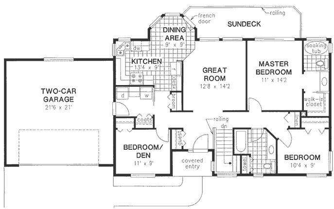 Main Floor Plan for House Plan #136519