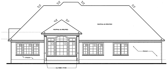Rear Elevation for House Plan #150029