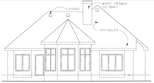 Rear Elevation for House Plan #157229