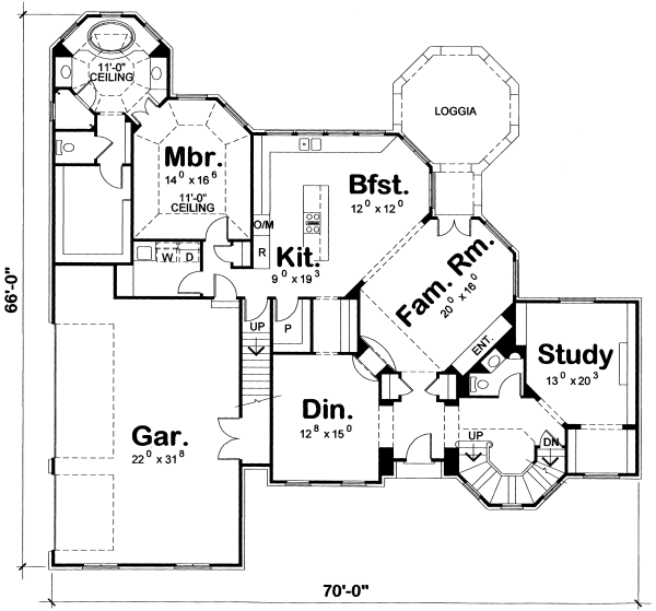 Main Floor Plan for House Plan #152529
