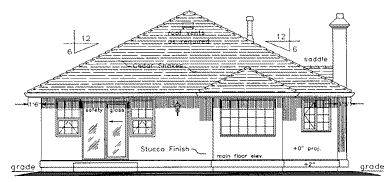 Rear Elevation for House Plan #137719