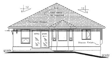 Rear Elevation for House Plan #139529