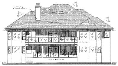 Rear Elevation for House Plan #139039