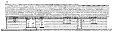 Rear Elevation for House Plan #131239