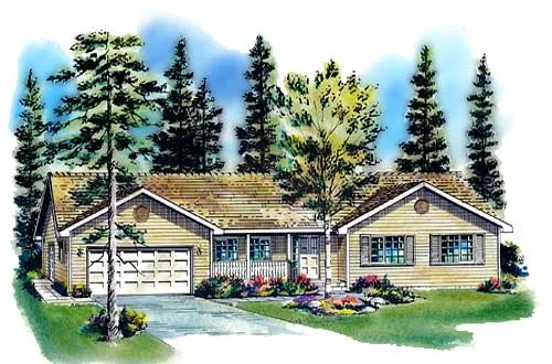 Full Rendering for House Plan #132049