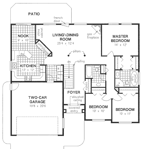 Main Floor Plan for House Plan #137349