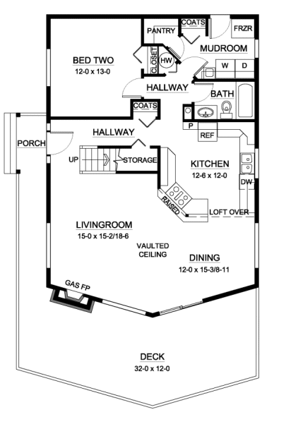 Main Floor Plan for House Plan #102016