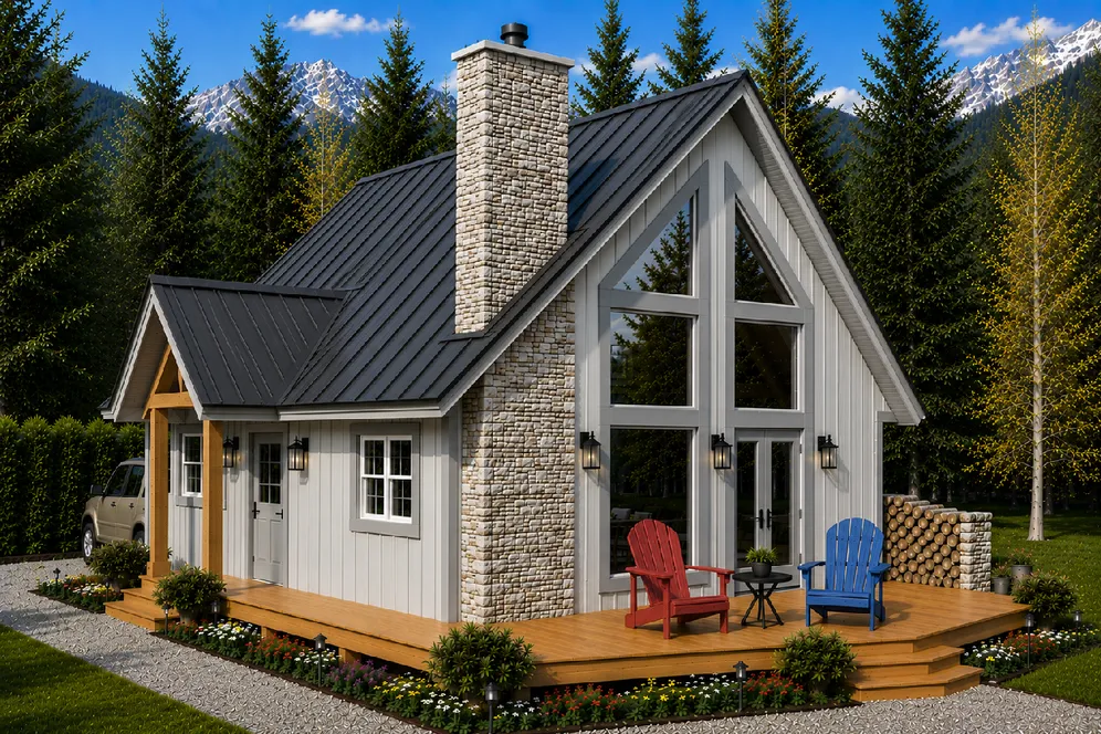 Full Rendering for House Plan #102016