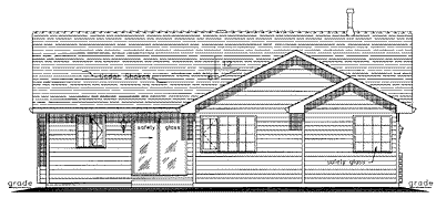 Rear Elevation for House Plan #132159