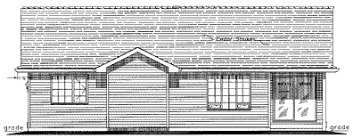 Rear Elevation for House Plan #136259