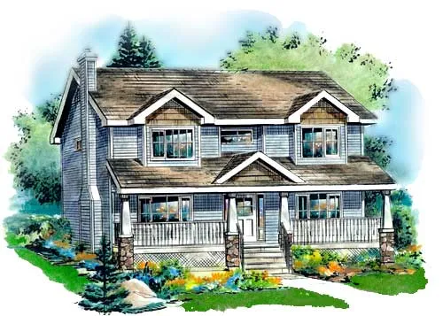 Full Rendering for House Plan #137044