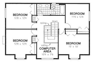 Second Floor Plan for House Plan #130644