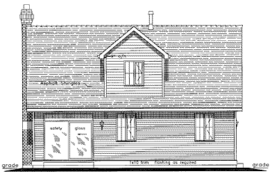 Rear Elevation for House Plan #138044