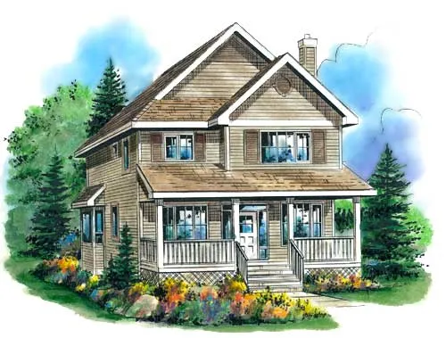 Full Rendering for House Plan #130144