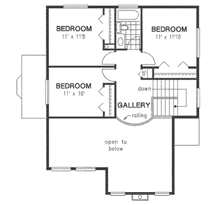 Second Floor Plan for House Plan #134144