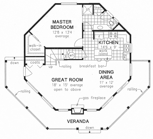 Main Floor Plan for House Plan #139244