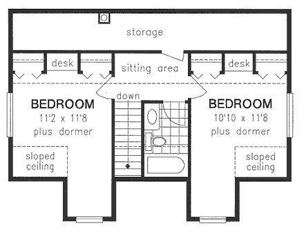 Second Floor Plan for House Plan #136344
