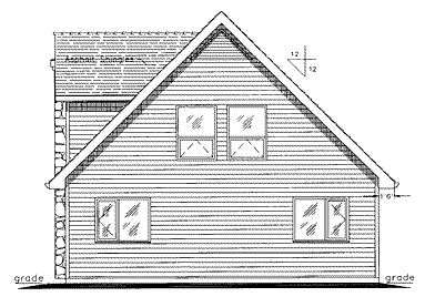 Rear Elevation for House Plan #134054