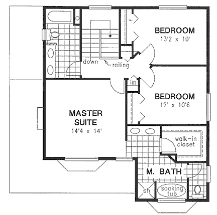 Second Floor Plan for House Plan #138054