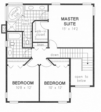 Second Floor Plan for House Plan #134154