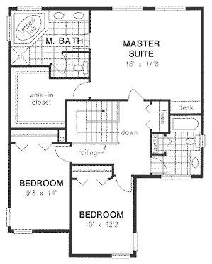 Second Floor Plan for House Plan #135154