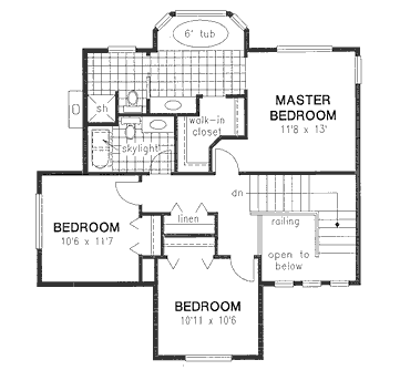 Second Floor Plan for House Plan #135498