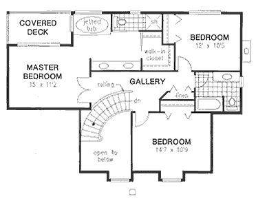 Second Floor Plan for House Plan #134598