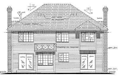Rear Elevation for House Plan #134698