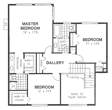 Second Floor Plan for House Plan #138209