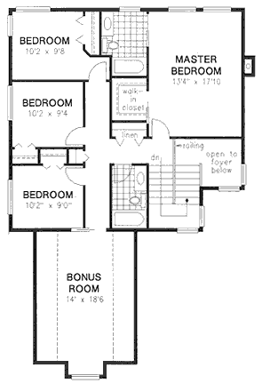 Second Floor Plan for House Plan #130409
