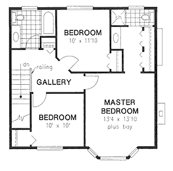 Second Floor Plan for House Plan #130509