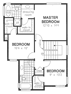 Second Floor Plan for House Plan #130809