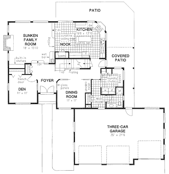 Main Floor Plan for House Plan #136019
