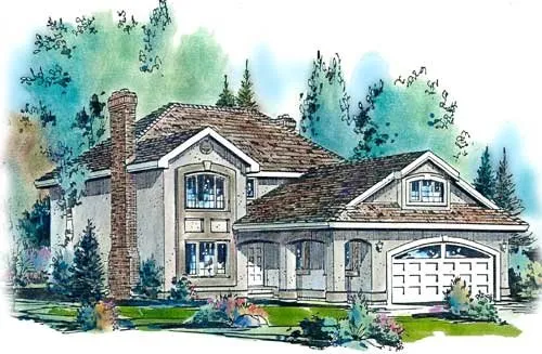 Full Rendering for House Plan #138019