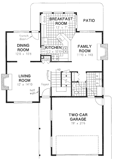 Main Floor Plan for House Plan #138019