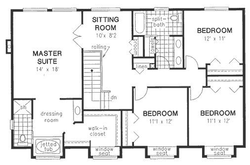 Second Floor Plan for House Plan #139229