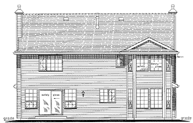 Rear Elevation for House Plan #138529