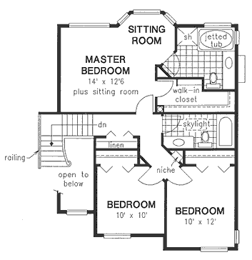 Second Floor Plan for House Plan #134449