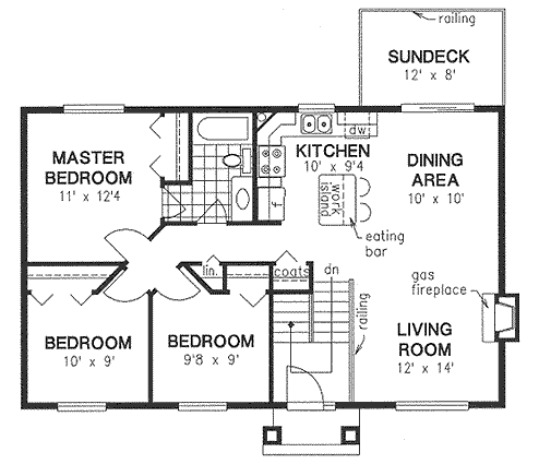 Second Floor Plan for House Plan #137234