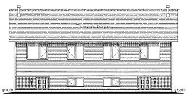 Rear Elevation for House Plan #134534
