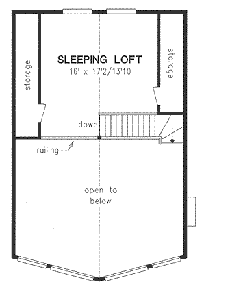 Second Floor Plan for House Plan #137144