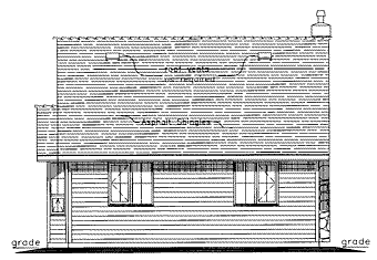 Rear Elevation for House Plan #134244