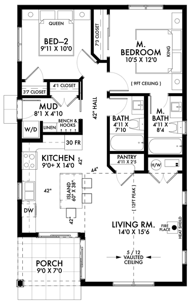 Main Floor Plan for House Plan #591021