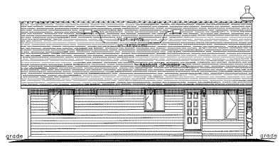 Rear Elevation for House Plan #130444
