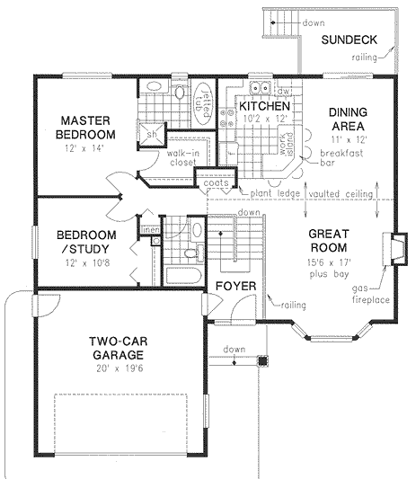 Main Floor Plan for House Plan #139154