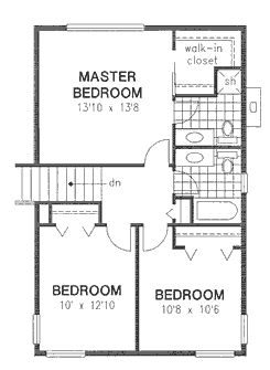 Second Floor Plan for House Plan #132009