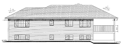 Rear Elevation for House Plan #134009